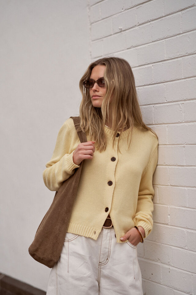Nelly Long Sleeve Knit Cardi - New Butter