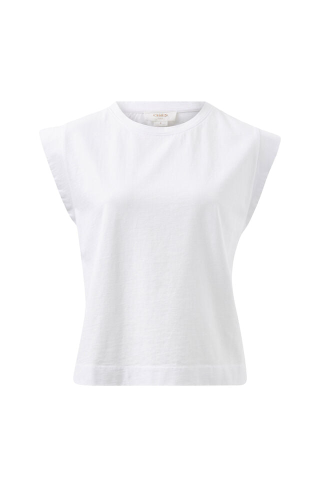 Extended Shoulder Tee - White
