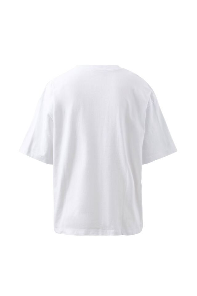 Tully Boyfriend Tee - White/Ceres Script Pomegranate Embroidery