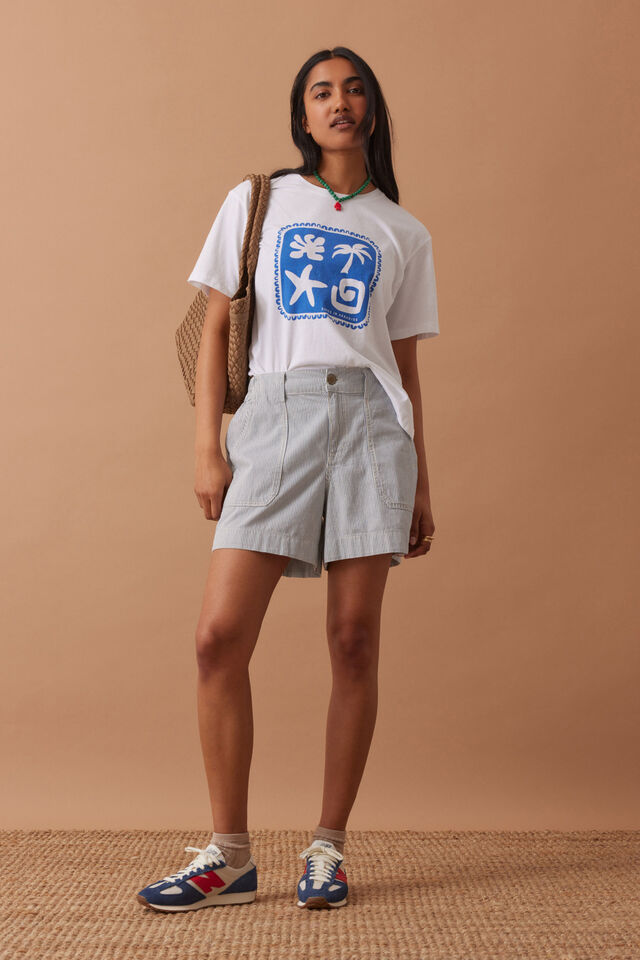 Weekender Short - Fresh Blue Stripe