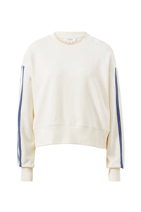 Sporty Slouchy Crew - Winter White Side Stripe