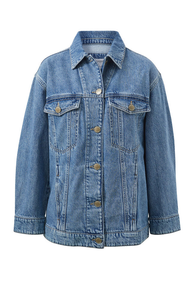 Oversized Denim Trucker - Vintage Blue
