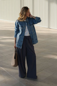 Oversized Denim Trucker - Vintage Blue