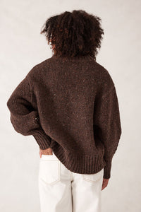 Lofty Knit Crew - Choc Fleck