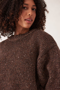 Lofty Knit Crew - Choc Fleck