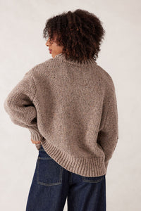 Lofty Knit Crew - Taupe Fleck