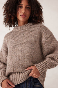 Lofty Knit Crew - Taupe Fleck