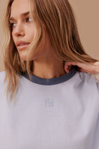 Ringer Tee - Chalk Blue/Moonlight