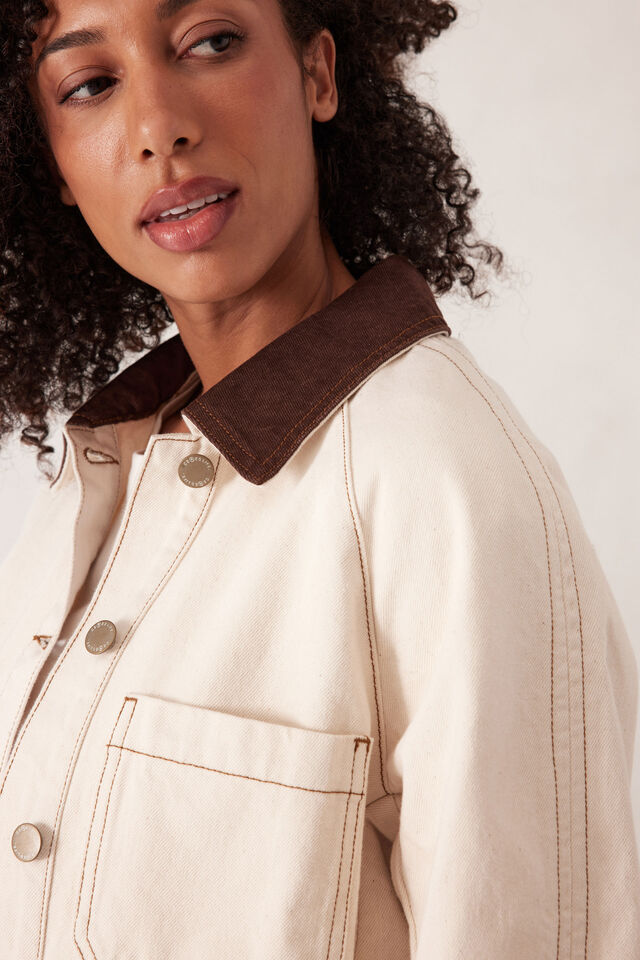 Denim Barn Jacket - Natural Ecru