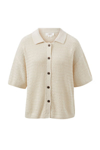 Boxy Button Through Knit - Ecru