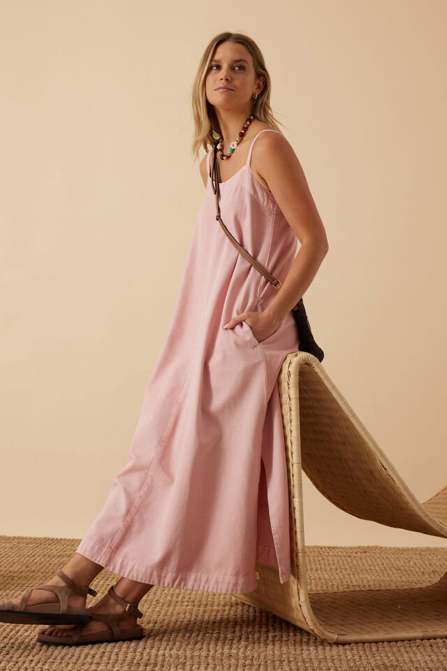 Remy Strappy Midi Dress - Washed Pink