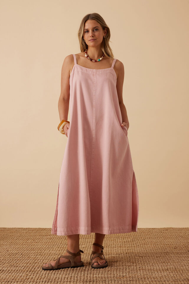 Remy Strappy Midi Dress - Washed Pink