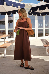 Remy Strappy Midi Dress - Chocolate