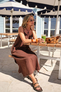 Remy Strappy Midi Dress - Chocolate