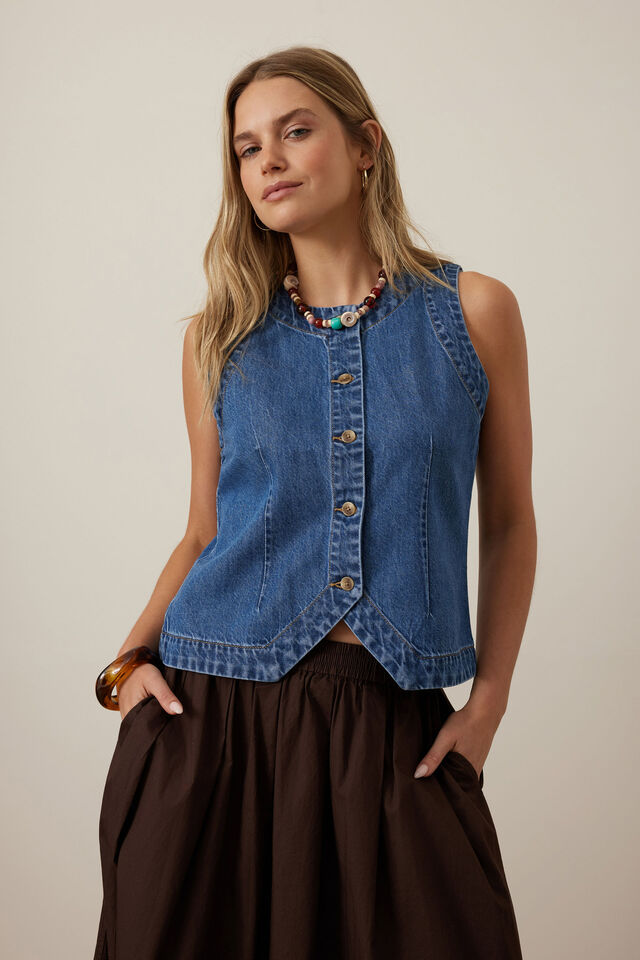 Summer Denim Vest - Fresh Indigo