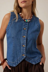 Summer Denim Vest - Fresh Indigo