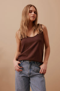 Bloom Slouchy Scoop Tank - Chocolate