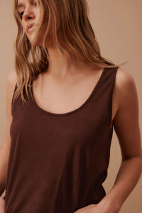 Bloom Slouchy Scoop Tank - Chocolate