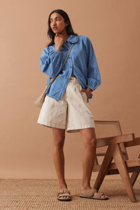 Savannah Denim Shirt - Vintage Blue