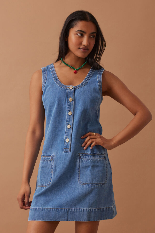 Sunny Denim Tank Dress - Vintage Blue