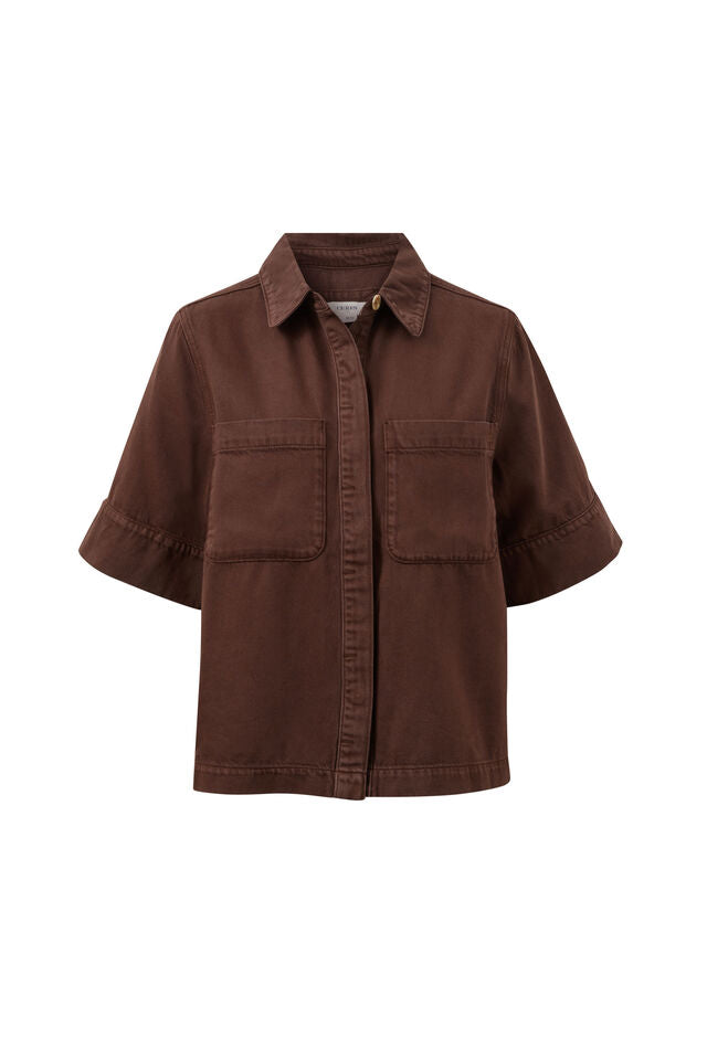 Noa Short Sleeve Shirt - Chocolate
