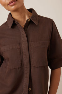 Noa Short Sleeve Shirt - Chocolate