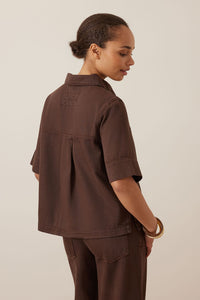 Noa Short Sleeve Shirt - Chocolate