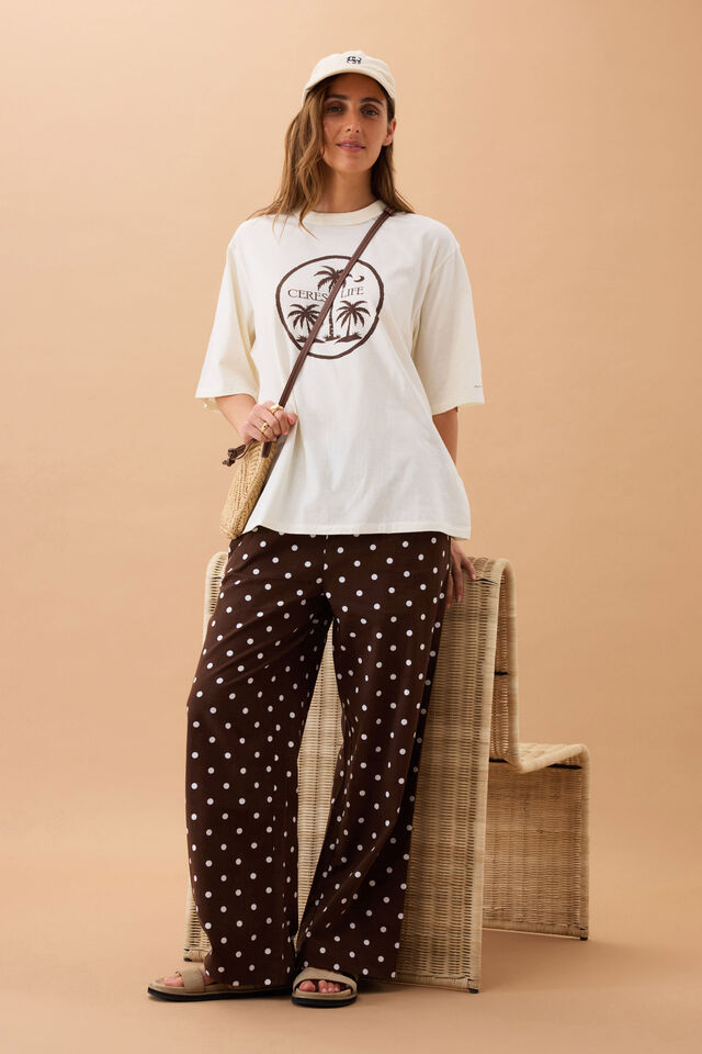 Liv Oversized Tee - Shell/Island Palms