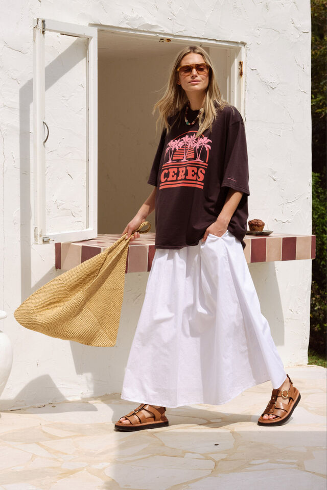 Liv Oversized Tee - Phantom/Ceres Sunset Palms