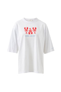 Liv Oversized Tee - White/Summer Lobsters