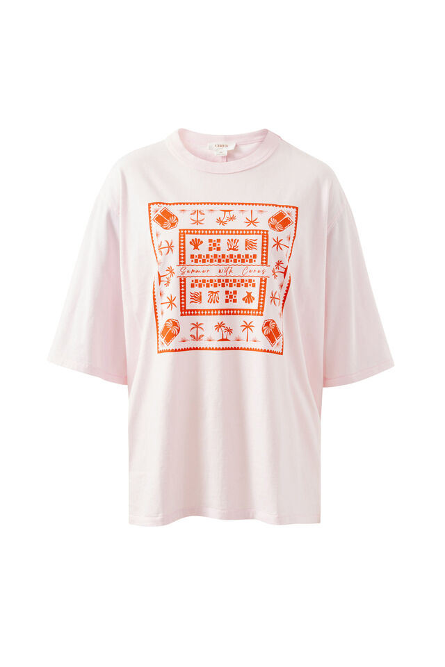 Liv Oversized Tee - Sunfaded Tint/Island Scarf Print