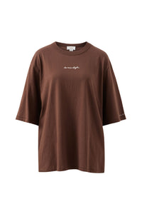 Liv Oversized Tee - Chocolate/Ceres Script