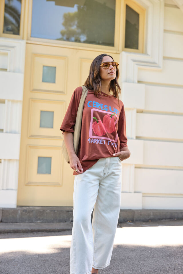 Liv Oversized Tee - Ginger/Farmers Market