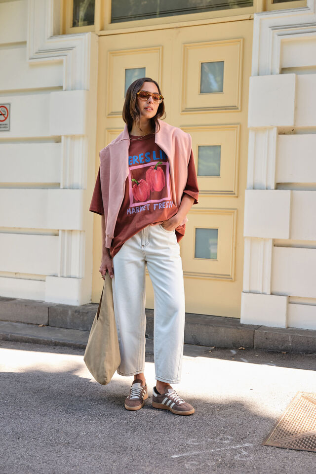 Liv Oversized Tee - Ginger/Farmers Market