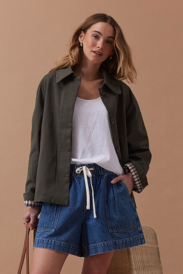 Pia Spring Coat - Olive