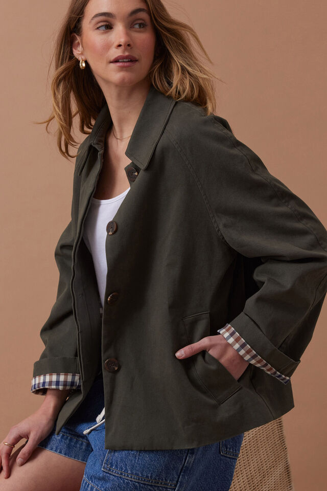 Pia Spring Coat - Olive