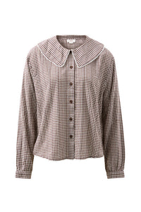 Alice Collared Top - Choc Gingham