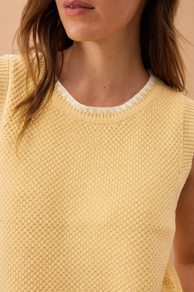 April Knit Tank - Sunny Yellow