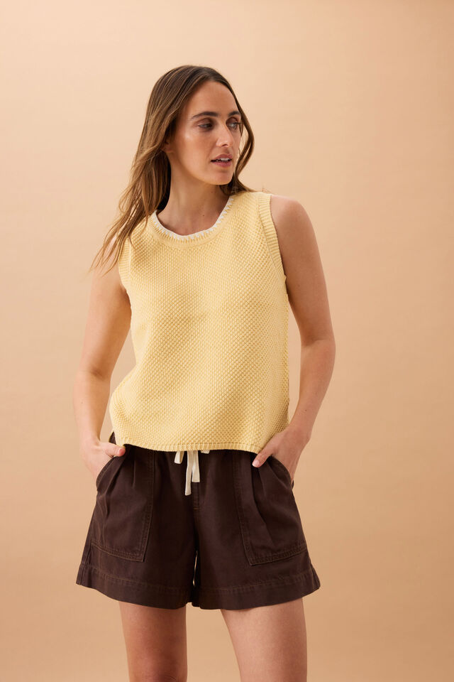 April Knit Tank - Sunny Yellow