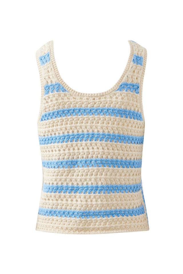 Talulah Knit Tank - Powder Blue Stripe
