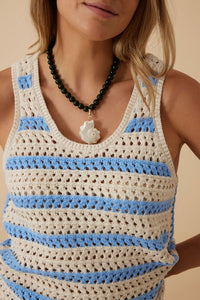 Talulah Knit Tank - Powder Blue Stripe