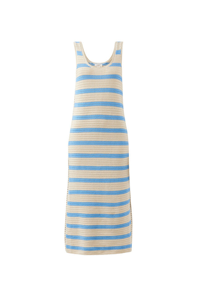 Talulah Knit Tank Midi Dress - Powder Blue Stripe