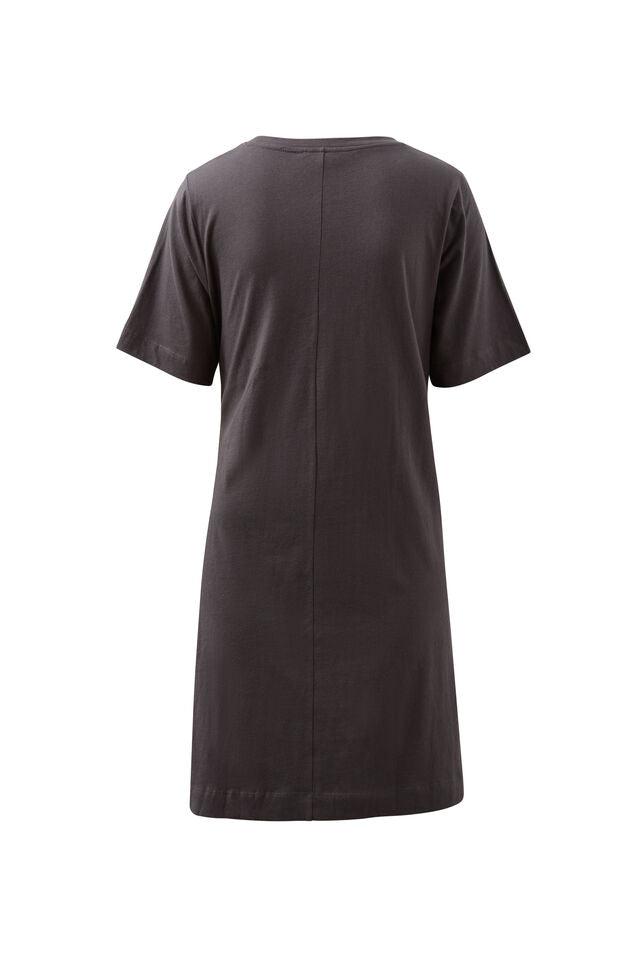 Agnes Tie Mini Tee Dress - Phantom