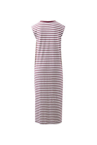 Paloma Dress - White/Pomegranate Stripe