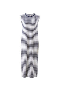 Paloma Dress - White/French Navy Stripe