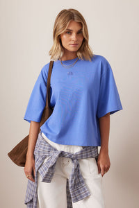 Phoebe Premium Tee - Vintage Blue