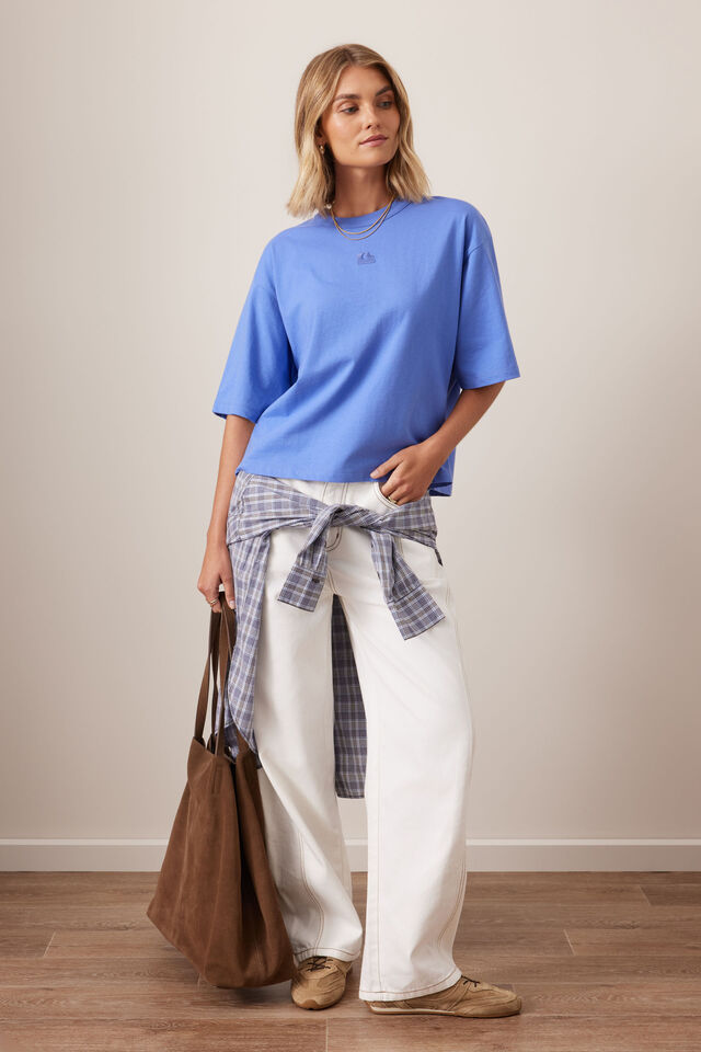 Phoebe Premium Tee - Vintage Blue
