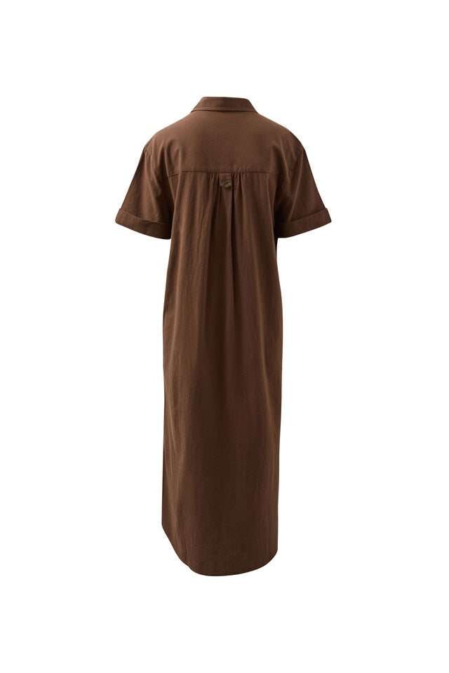 Hanna Midi Shirt Dress - Chocolate