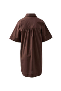 Sara Mini Shirt Dress - Chocolate
