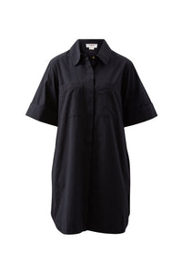 Sara Mini Shirt Dress - Black